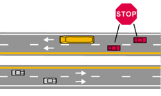 Diagram of a multilane roadway